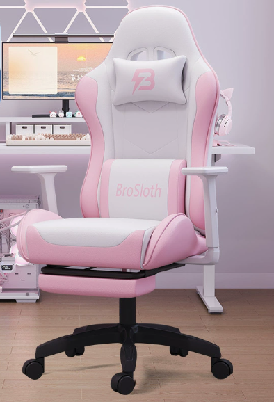 Pink-Footrest + Height-adjustable Armrests