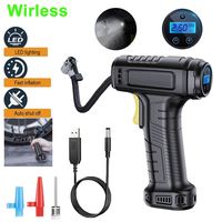 Handheld Inflation Car Tyre Pump Air Compressor USB Rechargeable 120PSI Tire Inflators With LED Light and 3 Nozzle