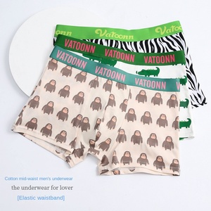 Boxers en coton pour hommes, taille mi-haute, imprimés de dessins animés, <span class=keywords><strong>tendance</strong></span>, antibactériens, entrejambe large, taille grande, respirants, sport - Product Image 4