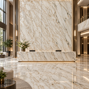 Losas Pulidas de Mármol Calacatta Gold Natural de Lujo para Paredes y Pisos de Salas de Estar y Baños de Villas, Diseño Moderno, Superficie Impermeable - Product Image 4