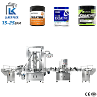 Ligne de remplissage automatique de poudre de créatine monohydrate en flacons pour compléments sportifs