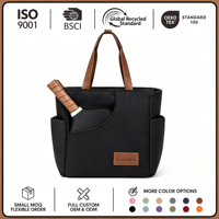 Sac de transport pour pickleball en toile premium avec plusieurs poches de rangement, sangle de suspension pour clôture et service de personnalisation de marque