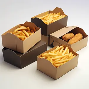 Dùng một lần gói ra container nhanh bánh mì bao bì emballage Burger CHURROS giấy Crepe hộp nhà hàng thực phẩm để đi hộp