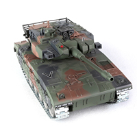 Modèle de char de combat principal Merkava israélien char RC à l'échelle 1:18 avec fonctions de tir PP et de balle d'eau et de fumée comprenant des piles
