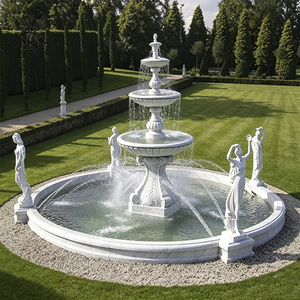 Fontaines à <span class=keywords><strong>eau</strong></span> extérieures en marbre de style romain européen personnalisées BLVE à 3 niveaux <span class=keywords><strong>pour</strong></span> projet de jardin de villa - Product Image 4