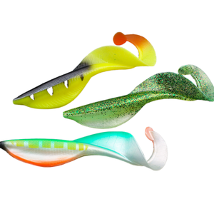 SNEDA 15-Color gigante T-Tail swambafony Bass Walleye 15cm in PVC morbido pesca di pesce nero realistico in acqua salata - Product Image 3