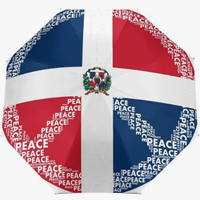 Bonito Paraguas con Diseño de la Bandera Nacional de República Dominicana, Resistente al Agua y al Sol, con Estampado de Emblema, Totalmente Automático