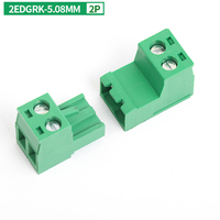 Connecteur de bornier aérien Bonico 2EDGRK-5.08mm sans soudure, 2 broches, ignifuge, mâle-femelle, impédance 50 1