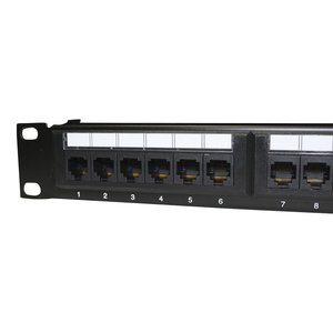 Panel de Conexiones en Blanco OEM de 19 Pulgadas y 24 Puertos <span class=keywords><strong>1U</strong></span> con Conectores Keystone RJ45 Cat6/Cat5 UTP de Pasante, Acero Laminado en Frío Negro - Product Image 2