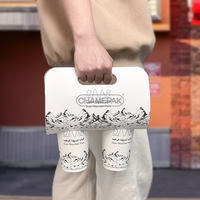 Porte-gobelets à emporter écologique personnalisé pour 2/4/6 gobelets en papier, porte-gobelets en papier pour boissons chaudes avec poignée, porte-gobelets à café