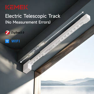 <span class=keywords><strong>Rail</strong></span> motorisé télescopique Zigbee 3.0 pour rideaux intelligents à taille flexible - Product Image 1