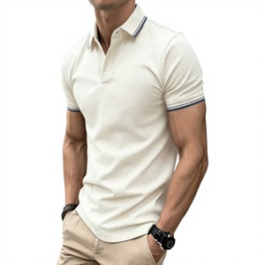 เสื้อโปโลแขนสั้นผู้ชาย สีพื้น ผ้าฝ้าย/โพลีเอสเตอร์ สไตล์ลำลอง ระบายอากาศได้ดี ดีไซน์โลโก้ด้านหน้า ทรงปกติ ผ้าไม่ยับ - Product Image 6