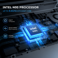 Ordinateur portable neuf de 15,6 pouces FHD IPS, processeur Intel N95 Quad Core 3,4 GHz, 8 Go de RAM, Windows 11 Home, ordinateur portable professionnel avec SSD