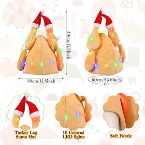 Bán Buôn Dành Cho Người Lớn Trẻ Em <span class=keywords><strong>Kid</strong></span> Lễ Tạ Ơn Thổ Nhĩ Kỳ Chân Cap Thổ Nhĩ Kỳ <span class=keywords><strong>Hat</strong></span> Với Đèn Chân Gà Cap Quirky Lễ Tạ Ơn Thổ Nhĩ Kỳ <span class=keywords><strong>Hat</strong></span> - Product Image 2