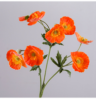Coquelicot artificiel pour décoration de mariage à la maison Bouquet de fleurs de coquelicot en latex Arrangement de fleurs artificielles