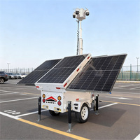 Caméra de sécurité CCTV solaire mobile portable, moniteur de remorque, remorque pour travaux de construction temporaires