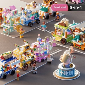 Mini 3D khối xây dựng đồ chơi thiết lập sáng tạo thành phố xem đường phố với Burger nhà hàng & Cửa hàng bán lẻ cho độ tuổi 5 đến 7 năm - Product Image 2