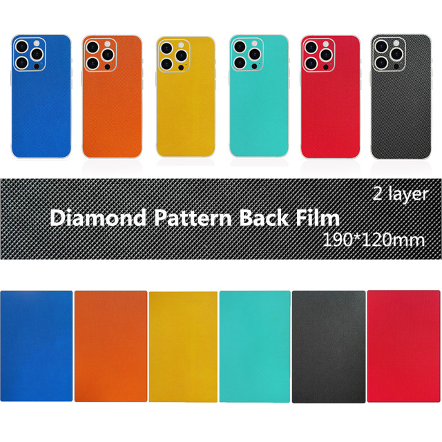 Fonlyu Mixed Diamond Texture Leather Back Sticker Decorative Skins for Cellphone Screen Protector Film Cutter