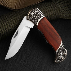 Yüksek kaliteli gülağacı kolu küçük hediye cep oyma pratik taşınabilir katlanır ahşap saplı bıçak - Product Image 6