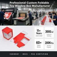 Scatola di Lusso Personalizzata per Giocattoli con Finestra Trasparente in Plastica Lucida Rossa per Figure da Collezione, Nuovo Design per il Mercato USA