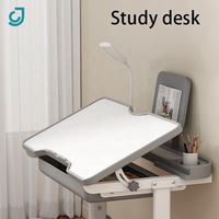 Ensemble bureau et chaise ergonomiques pour enfants, réglables en hauteur, avec étagère, mobilier de maison, table d'étude en bois pour enfant
