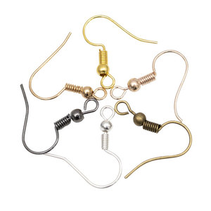 Crochets d'oreilles incurvés électroplaqués faits à la main et perles pour boucles d'oreilles, composants de boucles d'oreilles, matériaux de fabrication de <span class=keywords><strong>bijoux</strong></span> DIY, fabricant en gros - Product Image 1
