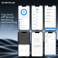 Serrure de porte intelligente KEYPLUS T25 Tuya WiFi/BLE avec empreinte digitale, mot de passe et carte IC