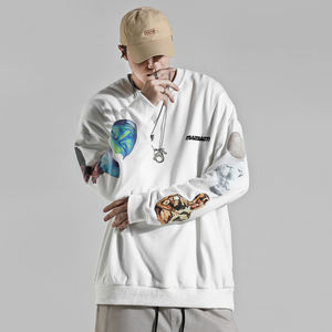 On-line di Vendita Calda 1pc Personalizzato Oversize pantaloni Casuali degli uomini di Logo Personalizzato Con Cappuccio Girocollo Hip Hop <span class=keywords><strong>Streetwear</strong></span> Girocollo Felpa Crew collo - Product Image 3