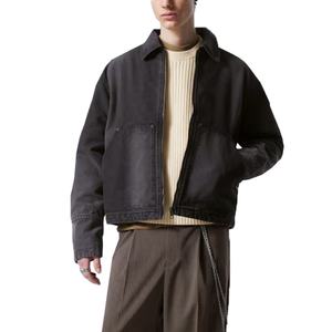 Chaqueta de mezclilla para hombre, 100% algodón, de peso pesado, lavada, con logotipo personalizado, estilo streetwear, lavado a la piedra, corte relajado, tipo utility, al por mayor - Product Image 4