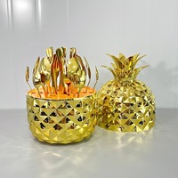 Kreatives ABS-Ananas-Stimmungs-Ei-förmiges Besteckset, Luxuriöses 24-teiliges Edelstahl-Ei-Besteck zur Tischdekoration
