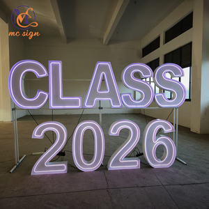 사용자 정의 LED 네온 금속 RGB 자이언트 3ft 4ft 선택 윤곽 문자 바 생일 파티 웨딩 이벤트 장식 - Product Image 6