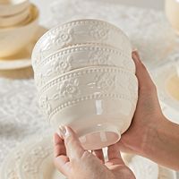 Vaisselle en porcelaine pour la maison, design moderne minimaliste en relief, élégant, style français, luxe léger, compatible micro-ondes, Nouveauté été 2026
