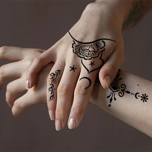 Fabbrica OEM mano del corpo Stencil Stencil Stencil tatuaggio temporaneo henné Design fiore Sexy braccio viso impermeabile finto tatuaggio temporaneo personalizzato - Product Image 1