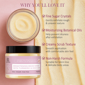 Exfoliante Corporal Íntimo Aclarante para Eliminar Manchas Oscuras y Eliminar Vellos Encarnados y Irritaciones por Afeitado con Cúrcuma y Ácido Kójico - Product Image 2