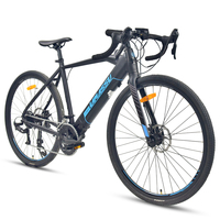 Vélo de gravier électrique à 16 vitesses avec cadre en alliage d'aluminium, moteur central 250W 36V, batterie au lithium, entrepôt américain