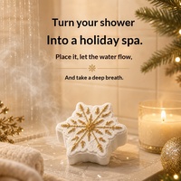 Lot de 8 bombes de bain flocon de neige transfrontalières 30g par pièce, parfum boisé de Noël, hydratantes, aromathérapie, bicarbonate de sodium