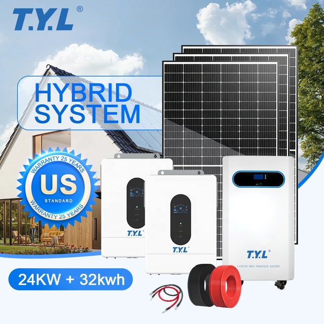 T.Y.L 24kw 24kva 12kw 6kw 3kw 30kw 36kw Solar Power Kit Solar Generator Hybrid on off Grid Solar Hybrid System