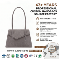 Asymmetrische Geometrische Design-Handtasche aus Wildleder mit Kohle-Effekt, Luxuriöse Elegante Stilvolle Tägliche Schicke Damenhandtasche, OEM Anpassbar