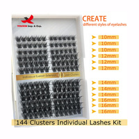 Extensions de cils synthétiques FENGFLY, faites à la main, en bouquets, courbées, volumineuses, naturelles, douces, parfaites, individuelles