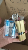 Serrure de porte cylindrique allongée à profil européen, en laiton robuste avec clé AB, noyau extra long