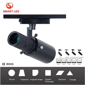 Luz de riel LED moldeable con lente ajustable de 20-35 grados °   25-40 °   50-60 °   Husillo fijo55 °   Proyector de gobo con corte de marco COB y láser para riel, tipo foco - Product Image 3