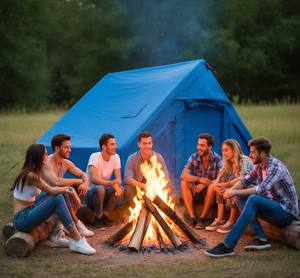 <span class=keywords><strong>Tente</strong></span> familiale <span class=keywords><strong>de</strong></span> grande taille PoeticExist pour le camping, <span class=keywords><strong>toile</strong></span> Oxford imperméable avec fonction <span class=keywords><strong>gonflable</strong></span> en coton aérien pour le glamping - Product Image 2