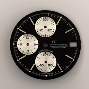 29.8mm acier inoxydable montre bleu blanc Sunburst cadran vert lumineux couronne VK67 mouvement boîtier Mod pièces avec cadran Sunburst - Product Image 5