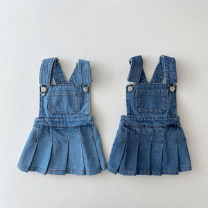 Bage Offre Spéciale bébé vêtements d'été Denim robe barboteuse salopette jean jupe sans manches solide uni teint pour bébé filles enfants - Product Image 5