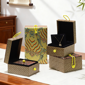 <strong>Vintage</strong> Chinese-style <strong>Jewelry</strong> Storage <strong>Box</strong> For Necklaces And Bracelets, Brocade Cloth, Luxury Gift, Elegant Packaging <strong>Box</strong> - Product Image 4