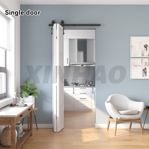 Skysen Bi-Opvouwbare Zwarte Schuifdeur Hardware Indoor Versieren Uw Huis Maatwerk Houten Schuurdeur Hardware Kit - Product Image 1