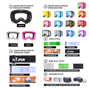 Yijia Kính trượt tuyết quang học nhà sản xuất kính trượt tuyết ống kính đôi chống sương mù Kính trượt tuyết ống kính từ tính UV400 kính trượt tuyết - Product Image 5