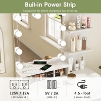 Table de maquillage moderne et minimaliste avec éclairage électrique, en MDF, qualité export, pour chambre à coucher