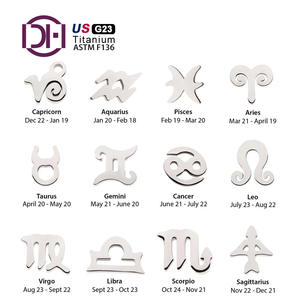 Métallurgie des poudres titane sans fil signe du zodiaque hauts Labret Cartilage goujon à la main Piercing bijoux oreille accessoire - Product Image 5