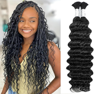 Extensions de cheveux humains bouclés à ondulations profondes BEISHIN, double trame, cheveux vierges indiens Remy, pour tresses bohèmes, 100% cheveux humains, 105g